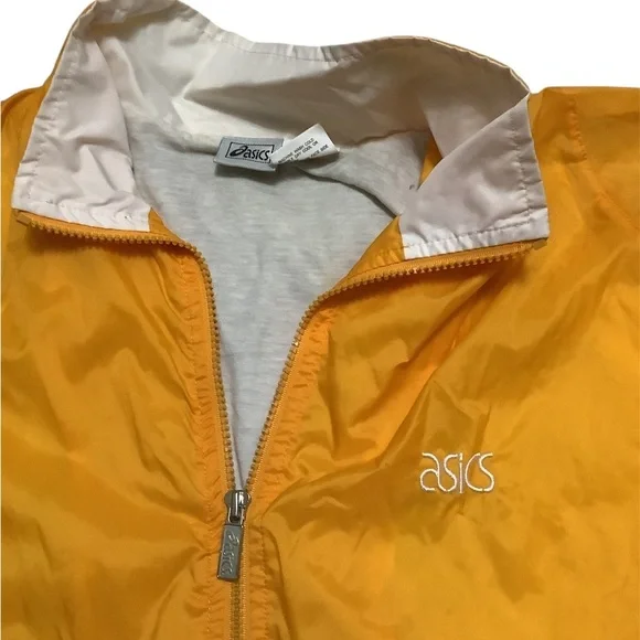 Vintage Asics Vibrant yellow  and White Windbreaker - Picture 3 of 3